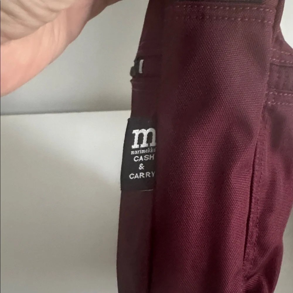 Marimekko Cash & Carry Canvas Crossbody Nylon Maroon Bag